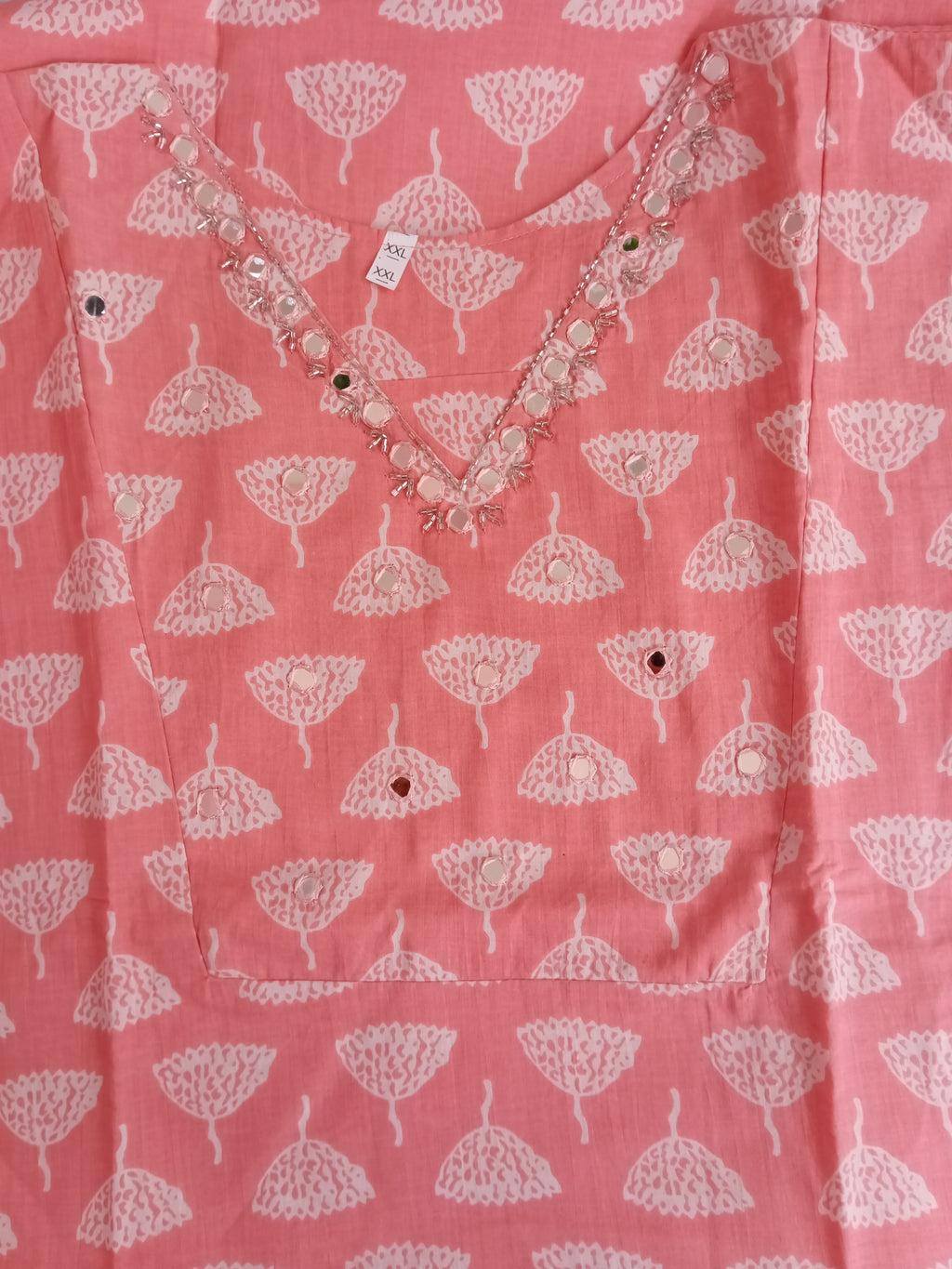 Mirror work Peach Kurta