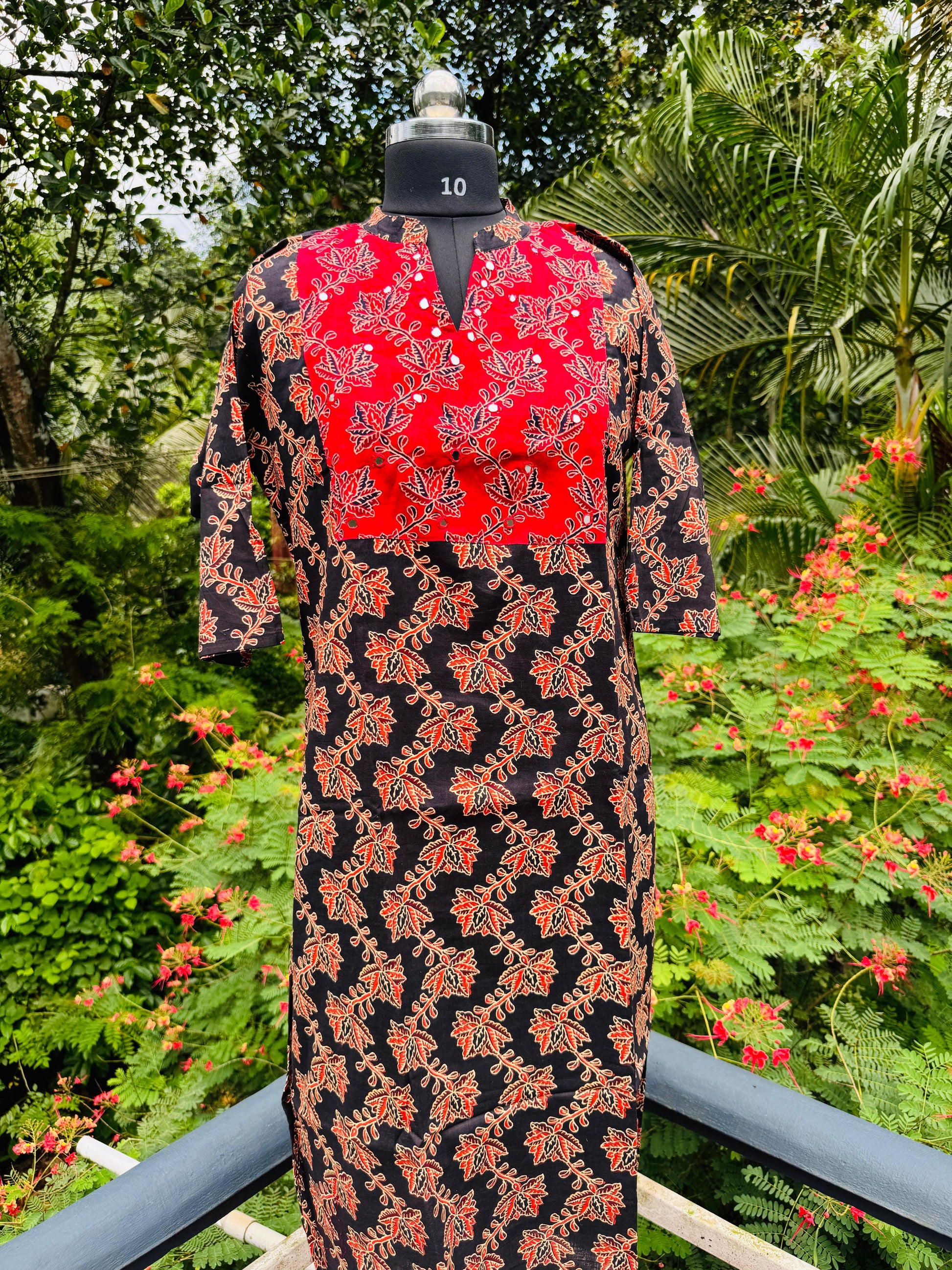 Ajrakh Mirror Work Kurta