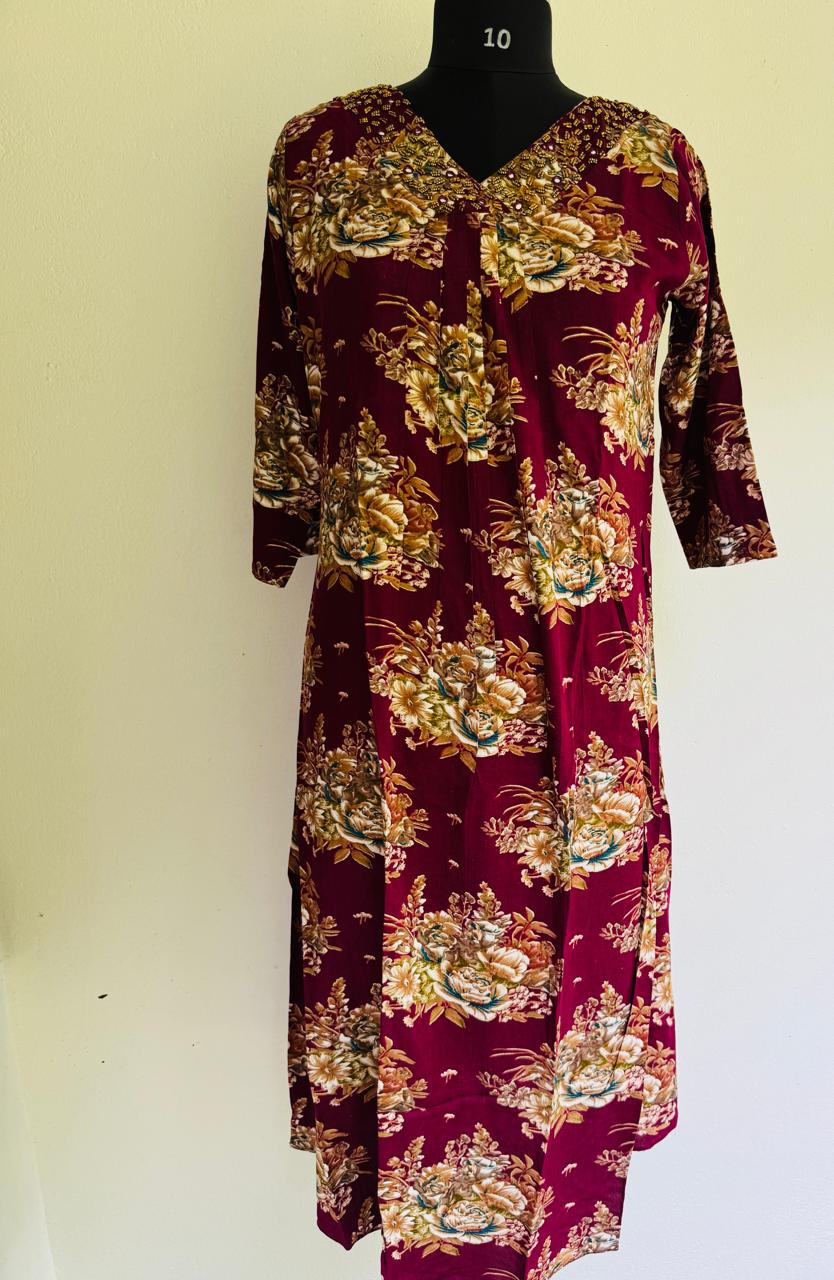 Rayon fusion kurta/ frock dress
