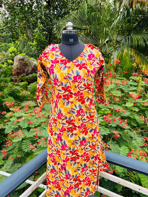 A line angrakhaa pattern dress