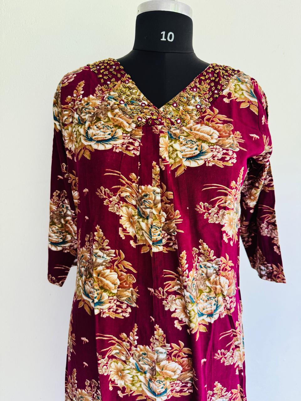 Rayon fusion kurta/ frock dress