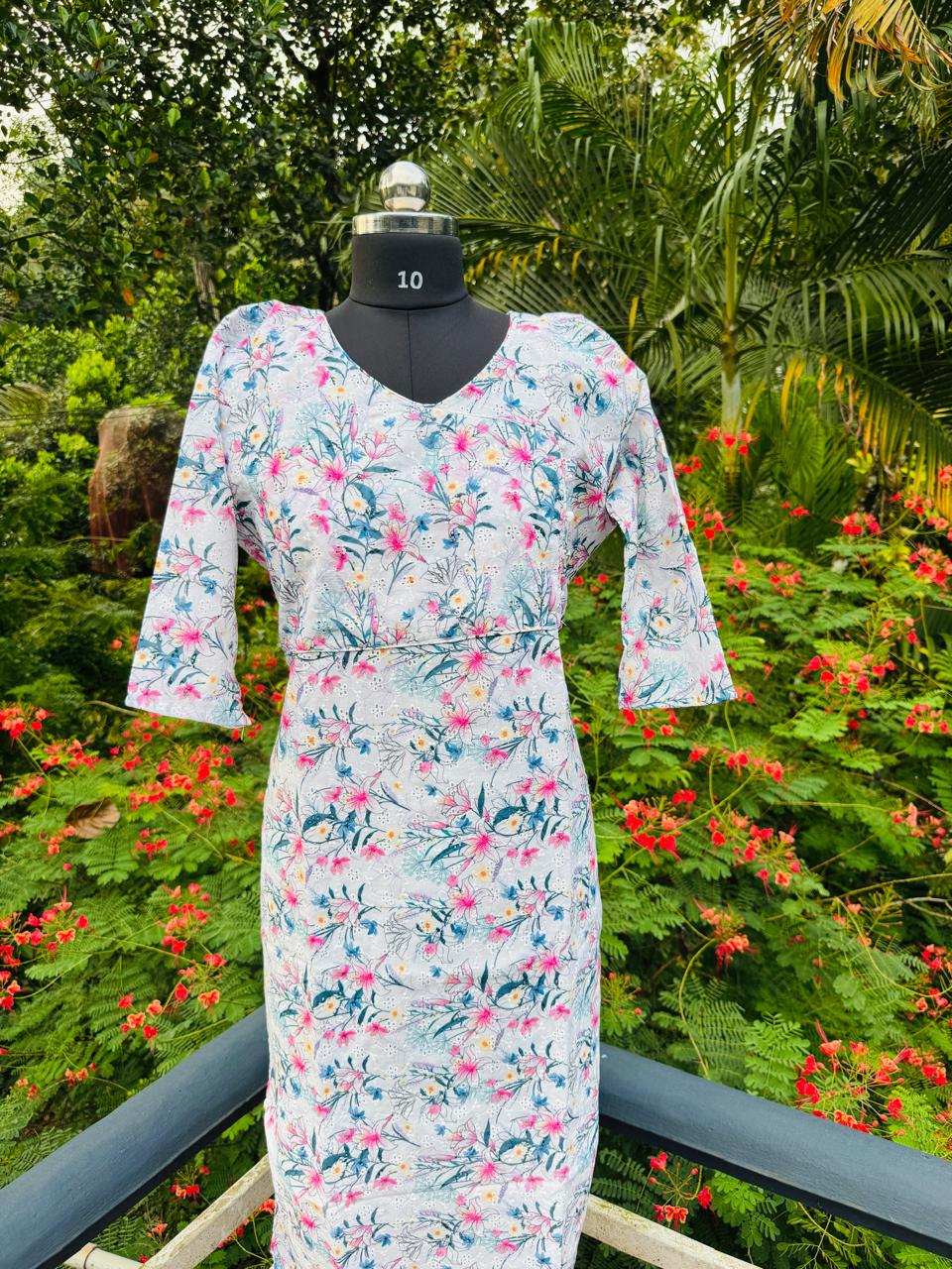 Hakoba Anghrakha Pattern White Kurta